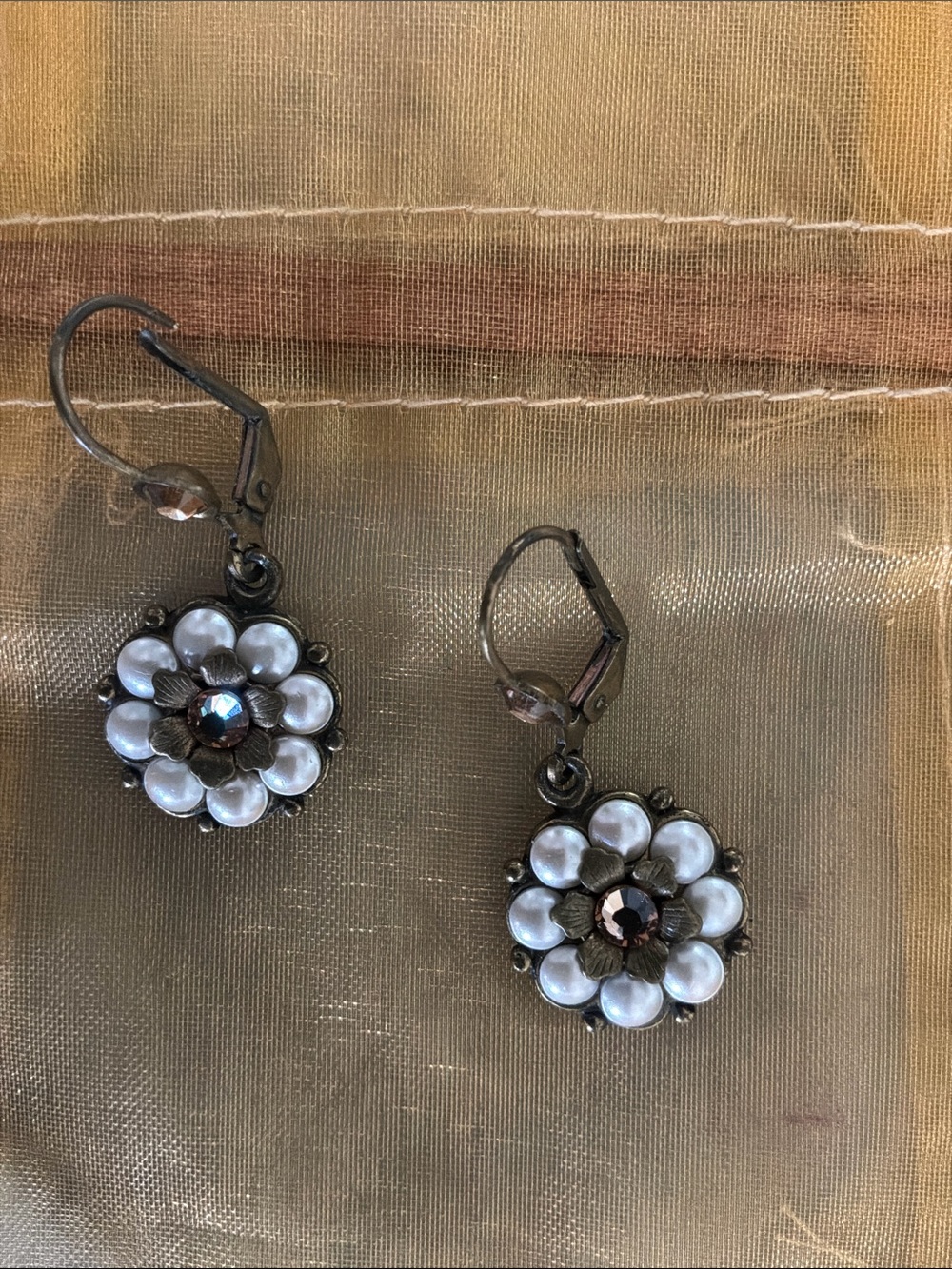 Michal Negrin Drop Flower earrings - Picture 2 of 6
